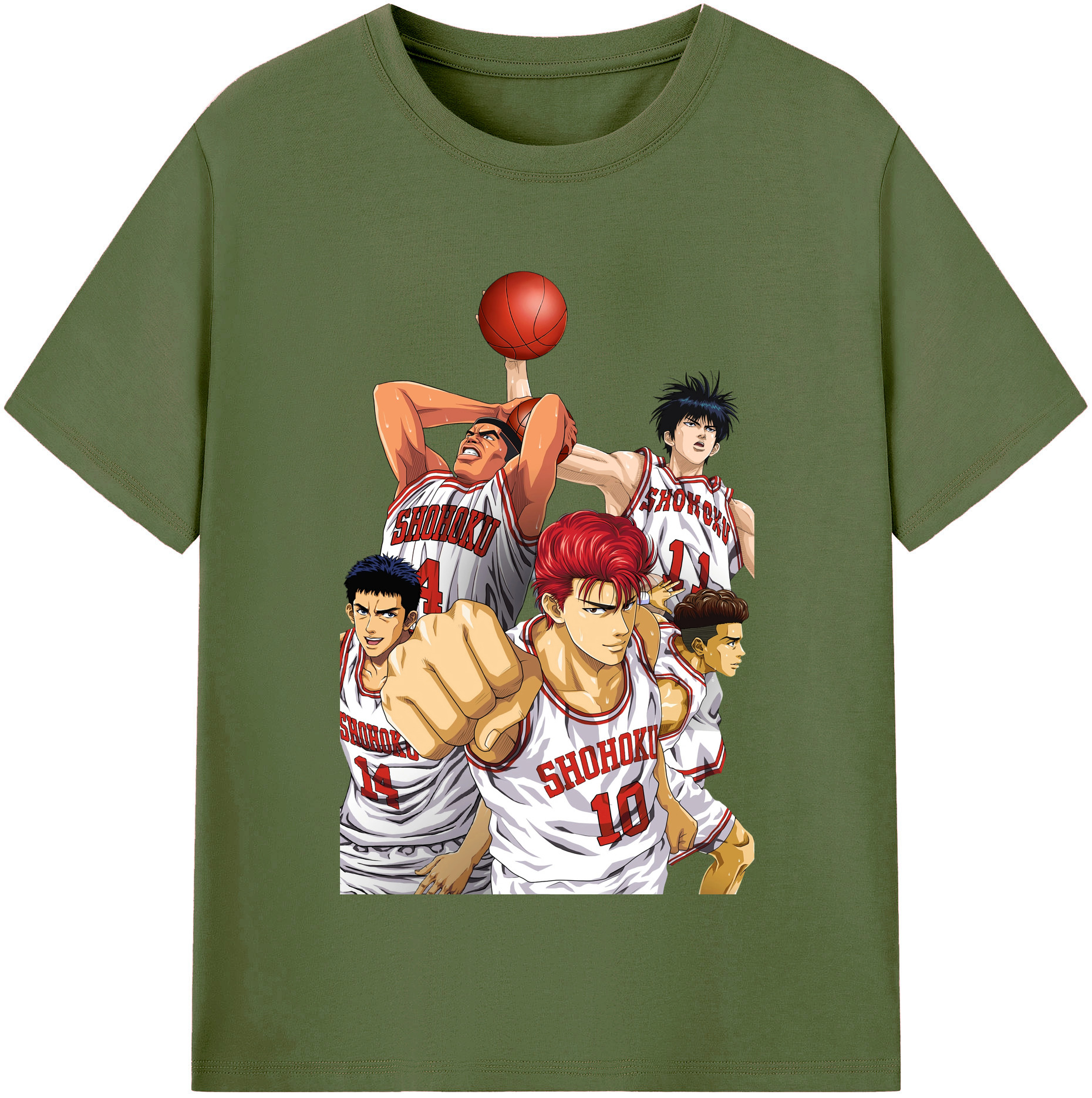SLAM DUNK／スラムダンク 綿100％半袖Tシャツ（フロントプリント）